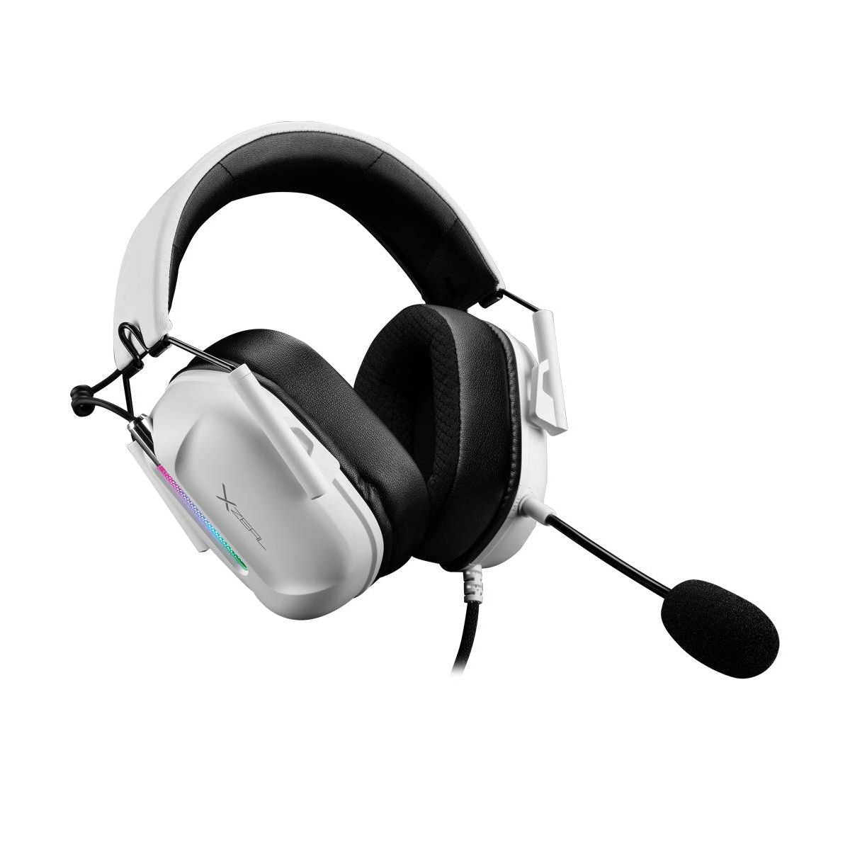 AUDIFONOS XZEAL (XZHSALRGB1W) USB 3.5MM, C/MICRO, COMP. PC, MAC, PLAYSTATION, RBG, BLANCO