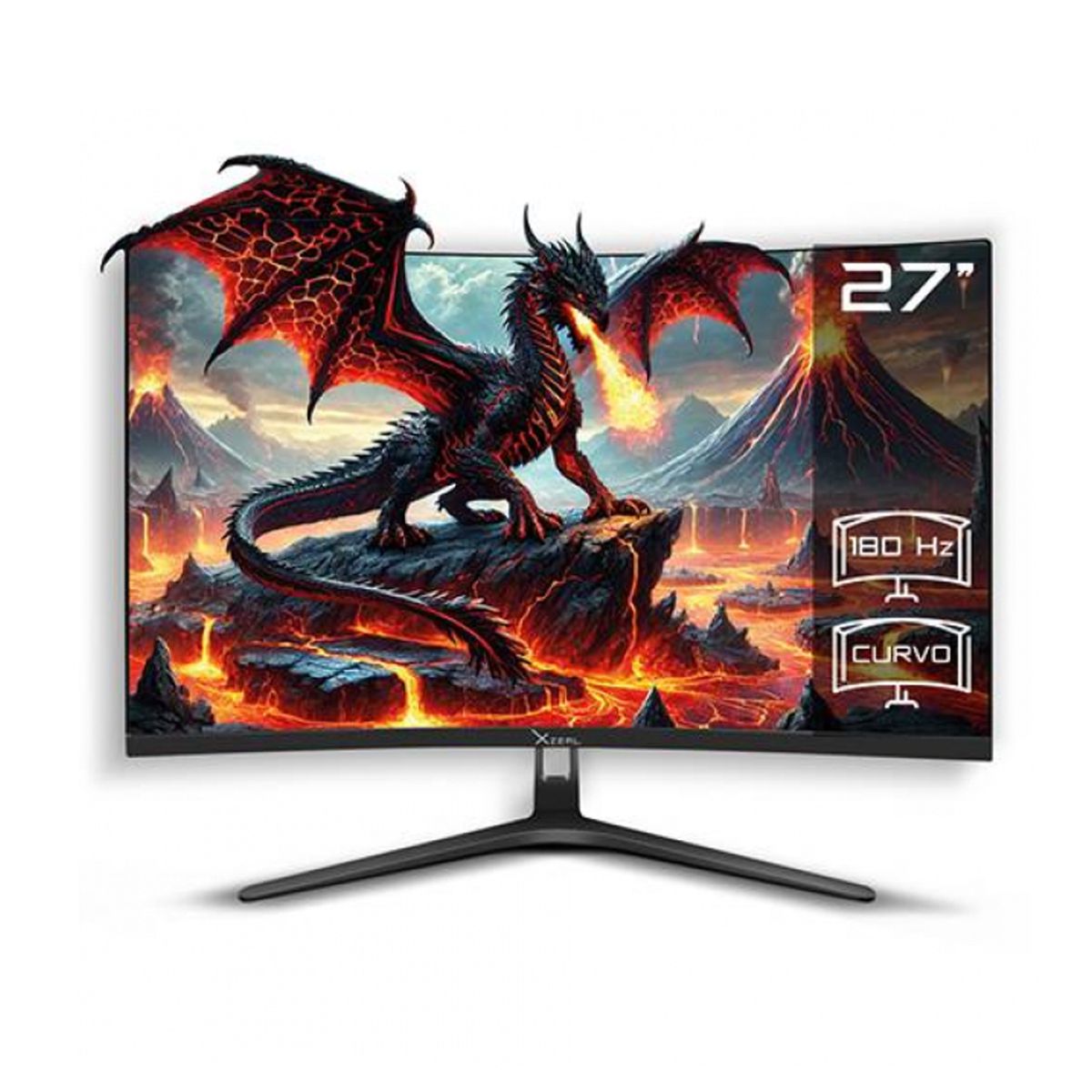 Monitor Xzeal 27 pulgadas Xzeal XZ4010-2 Panel Curvo VA FHD 180Hz 1ms 1xDP + 1xHDMI + Vesa 100x100mm Negro -