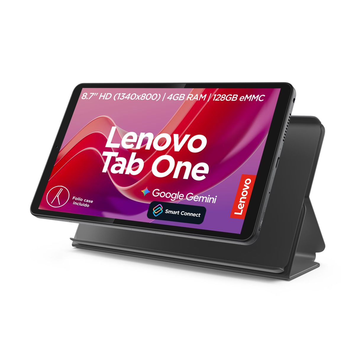 Tablet LENOVO Tab One - ram 4 GB, MediaTek Helio G85, 8.7 pulgadas, Android 14, 128 GB, incluye Funda