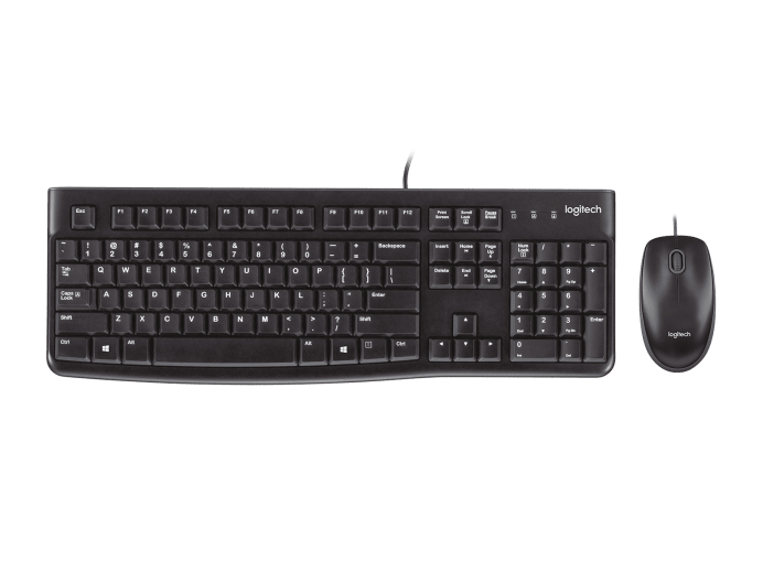 Kit de Teclado y Mouse Logitech MK120 Alámbrico USB Negro (Español)