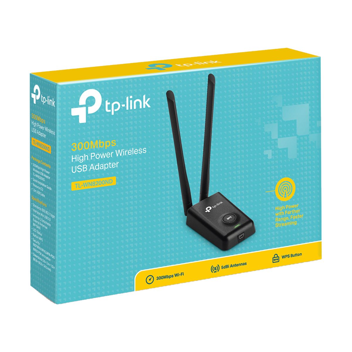 Adaptador USB TP-LINK TL-WN8200ND - Inalambrico, 300 Mbit/s, Negro