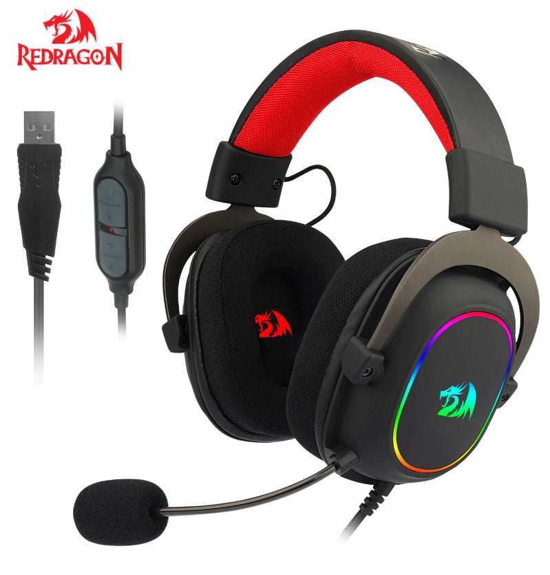 Audifonos Redragon Gamer Zeus X H510 7.1 para PC/PS4/Nintendo Switch Alambrico 3.5mm/USB Negro