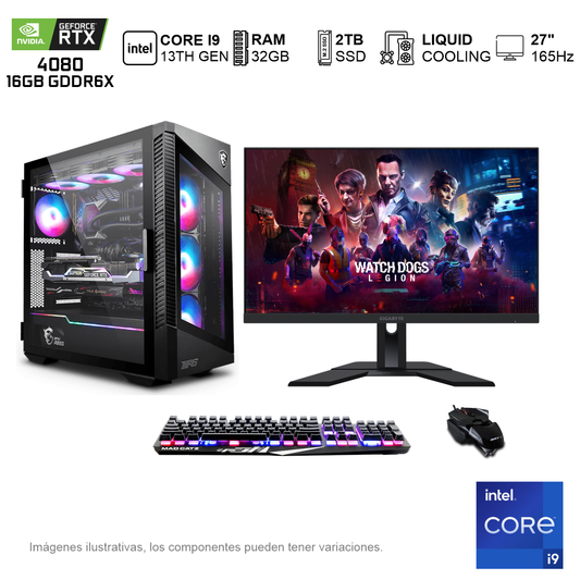 PC GAMER RTX4080 INTEL CORE I9 13900K 32GB de RAM Disco Solido de 2TB NVME