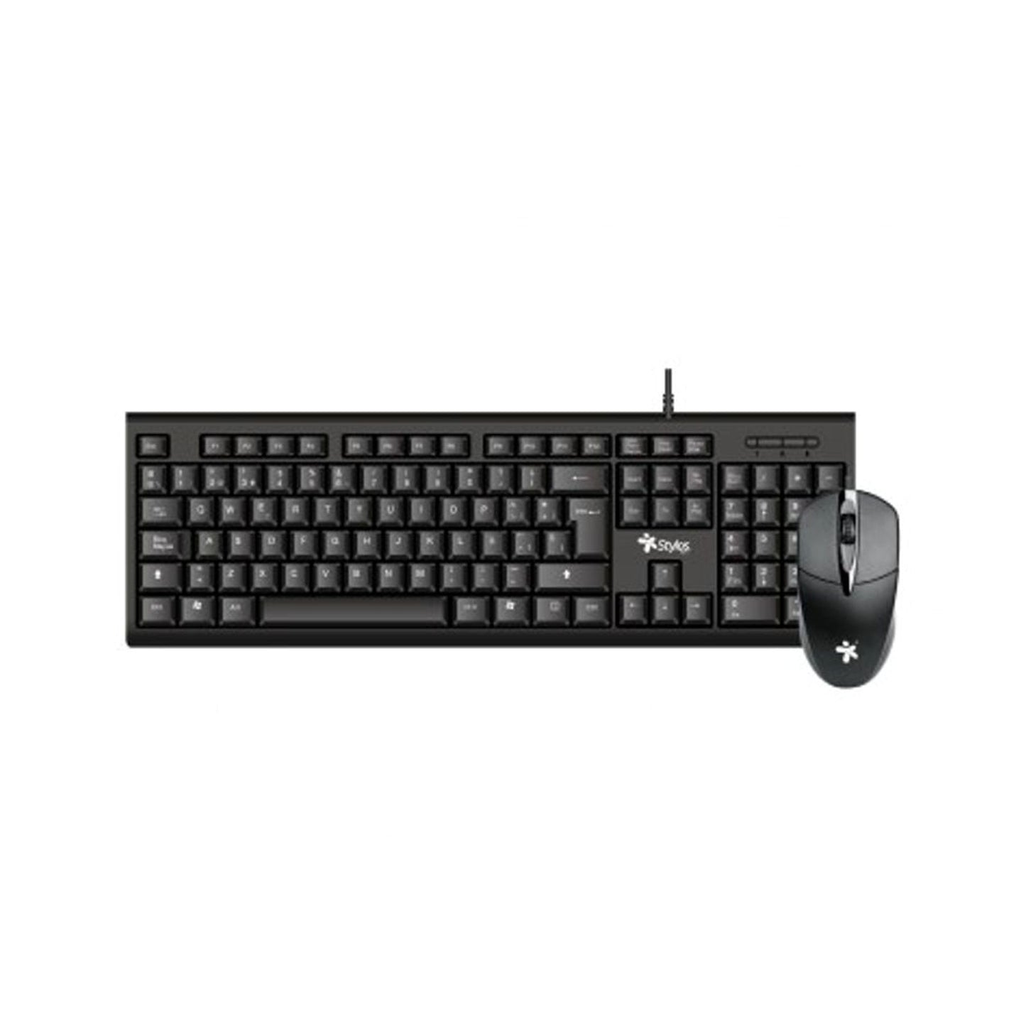 KIT TECLADO Y MOUSE ALAMBRICO STYLOS (STPKTM4B),105 TECLAS,MOUSE 3 BOTONES,USB,NEGRO