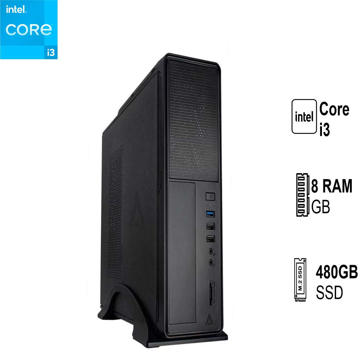 PC Intel Core i3 10105 8GB de RAM 480GB SSD 500W WIFI