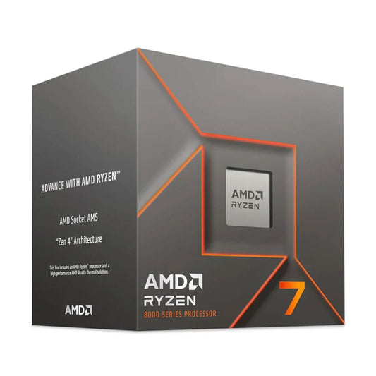 PROCESADOR AMD (100-100001590BOX) RYZEN 7 8700F S-AM5, 8 CORE 4.1 GHZ, 65W, S/GRAFICOS C/FAN