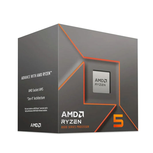 AMD RYZEN 5 8400F - 6 nucleos, Socket AM5, Con ventilador, Se requiere una tarjeta grafica independiente