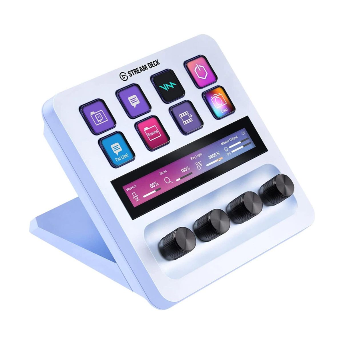TECLADO P/STREAMING ELGATO (10GBD9911) STREAM DECK +,8 TECLAS,AJUSTE DE NIVELES,TOUCH,BLANCO