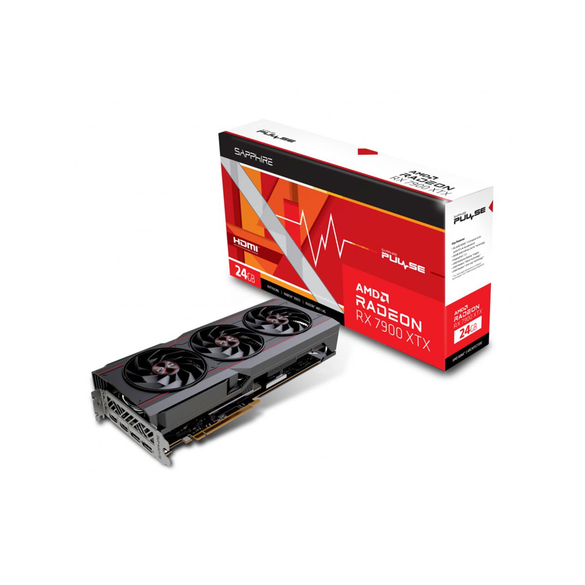 TARJETA DE VIDEO SAPPHIRE (11322-02-20G) PULSE RADEON RX 7900 XTX, 24GB GDDR6, 2525MHZ, 2*DP, 2*HDMI