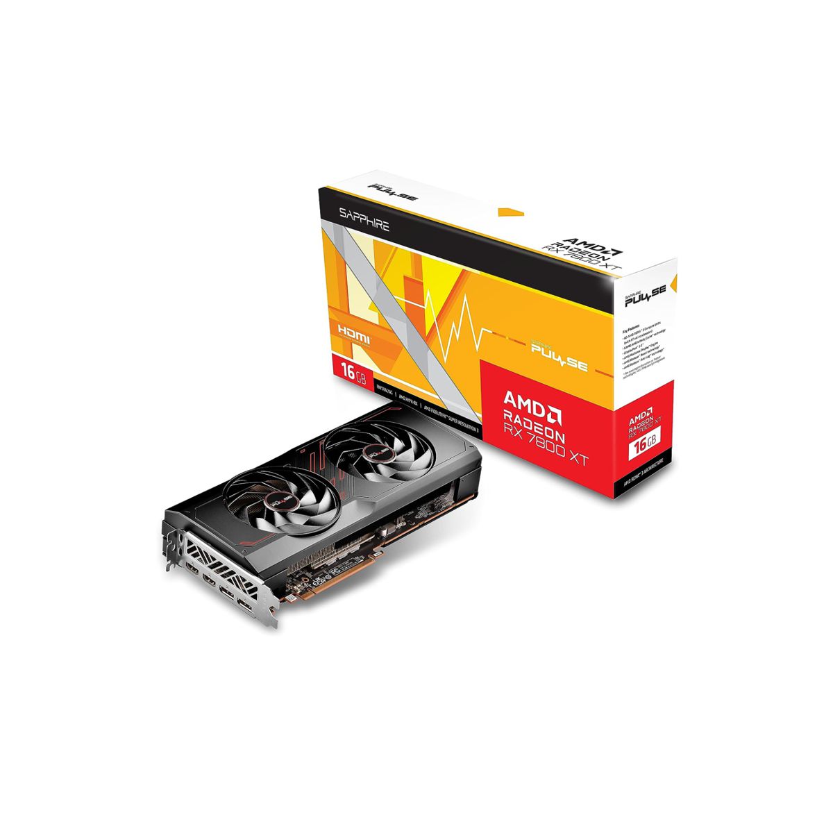 TARJETA DE VIDEO SAPPHIRE (11330-02-20G) PULSE RADEON RX 7800 XT, 16GB GDDR6, 2430MHZ, 2*DP, 2*HDMI