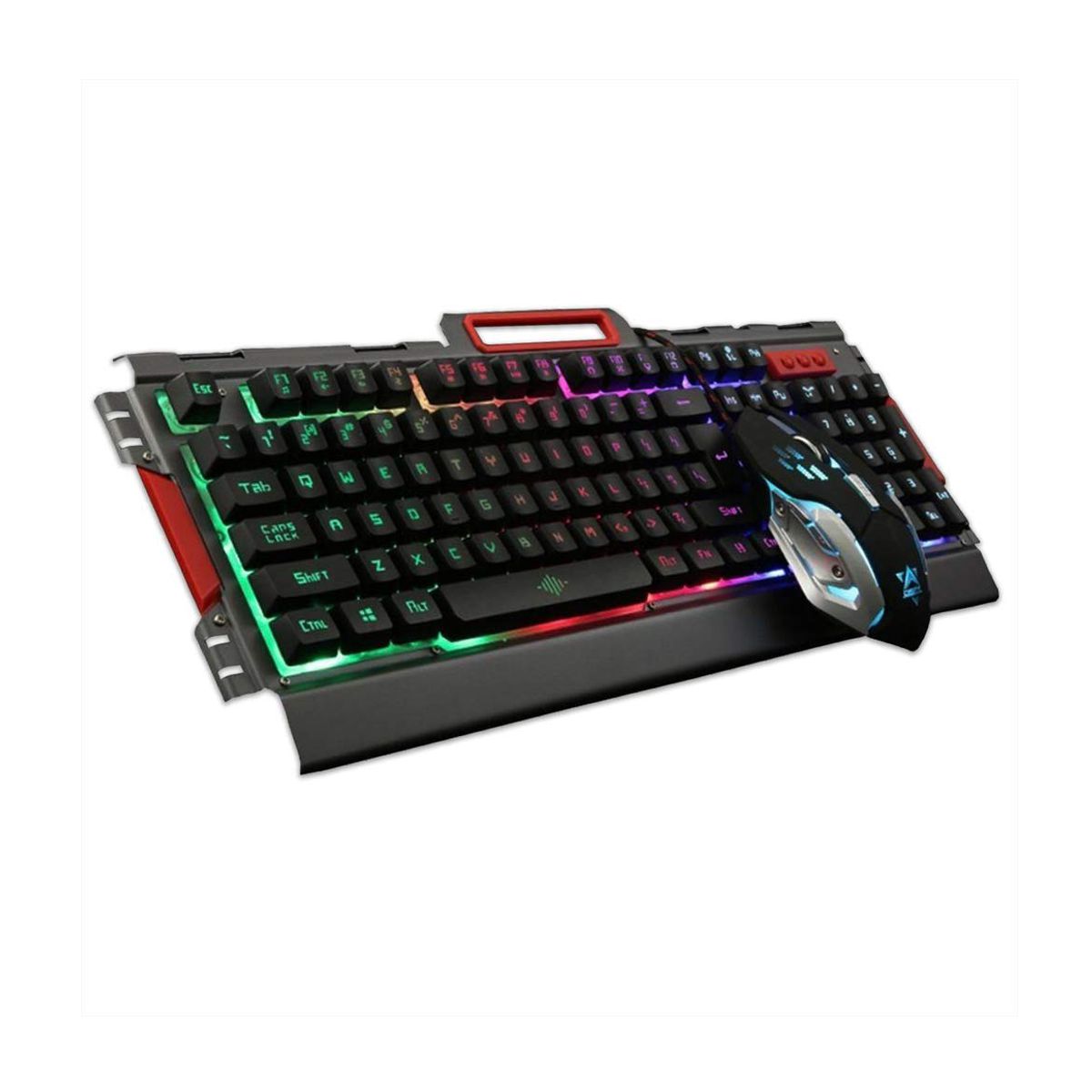 Kit de Teclado y Mouse Gaming BROBOTIX 188533-2 - USB, alambrico, color humo