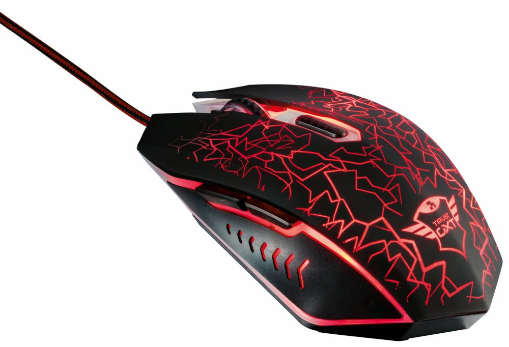 MOUSE TRUST GXT (21683) 105 IZZA GAMING MOUSE BLACK, 2400DPI, 6 BOTONES