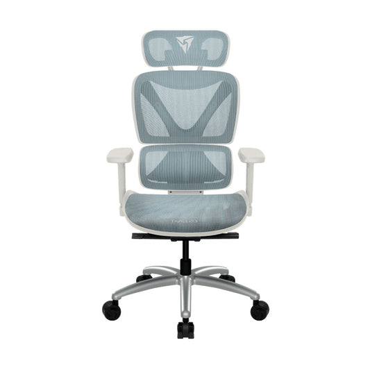 SILLA THUNDER X3 XTC  CHROMA  MALLA TRANSPIRABLE, CUERO PU 150KG WHITE / BLUE