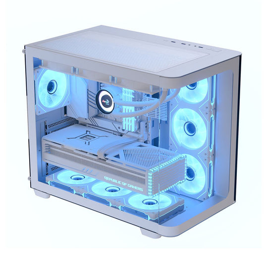GABINETE AEROCOOL P500C-G WHITE CRISTAL TEMP ATX 