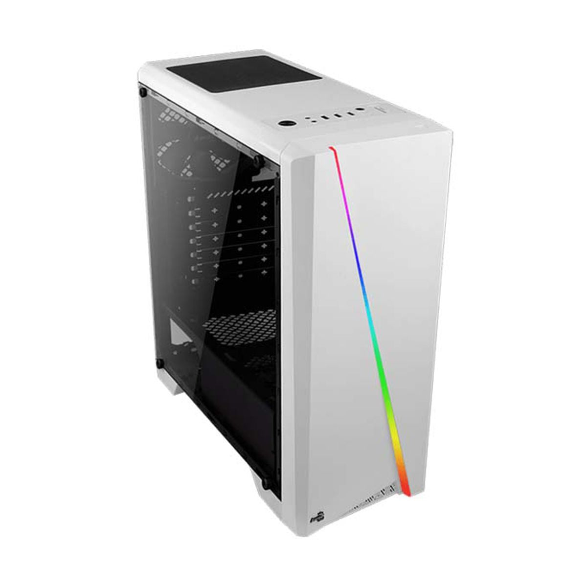 GAB AEROCOOL CYLON CRIST TEMPLADO BLANCO ,RGB ATX