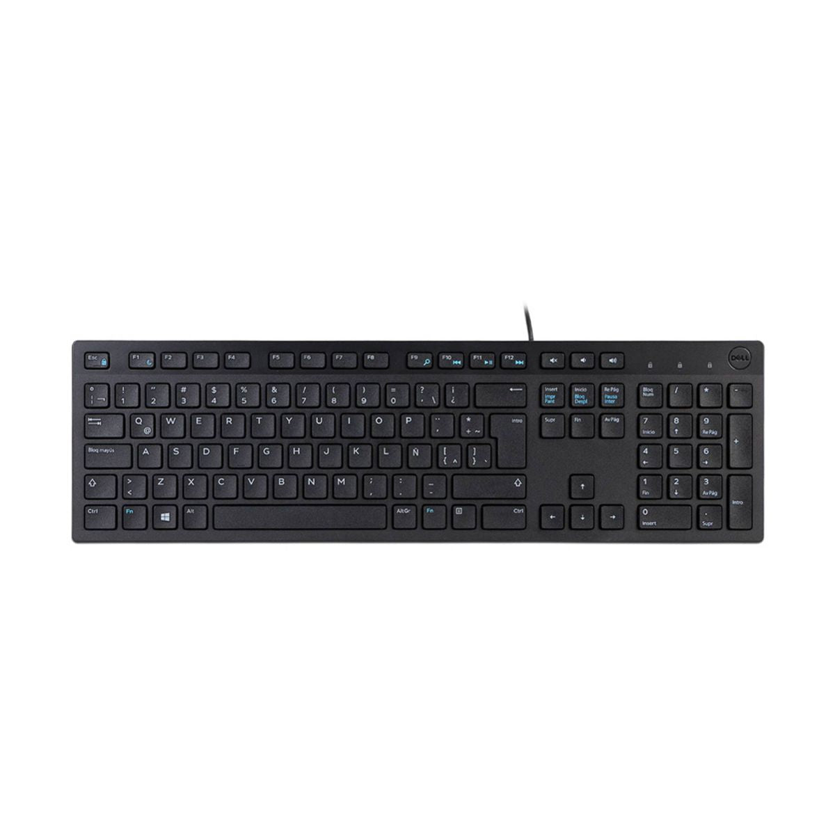 Teclado DELL 580-ADRC - USB, Negro, Alambrico, En Espanol