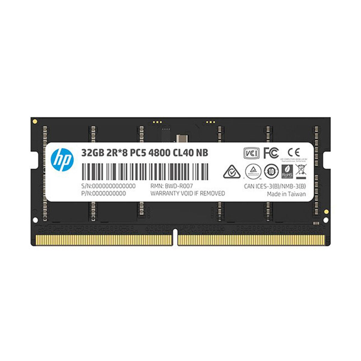 MEMORIA SODIMM DDR5 HP (6H311AA) X1, 32GB 1X32GB 4800MHZ, BLACK, CL40
