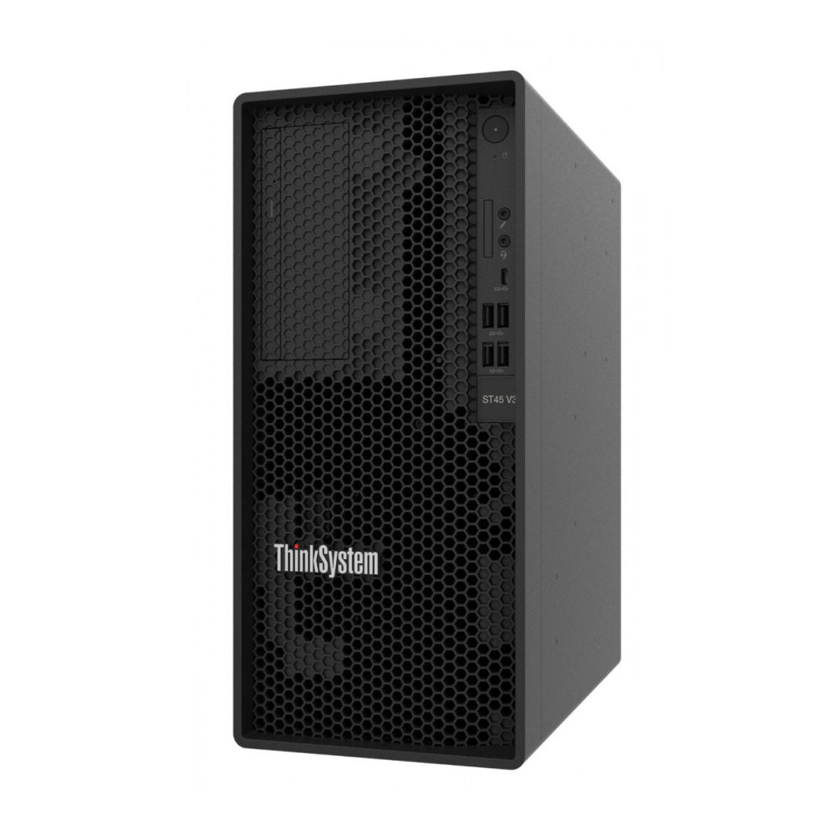 Servidor Lenovo-ThinkSystem ST45 V3 - (7DH4A00GLA), AMD EPYC 4124P 4C 3.8GHz/3.8GHz, ThinkSystem 16GB TruDDR5 5600MHz, DD de 2TB 3.5 Pulgadas