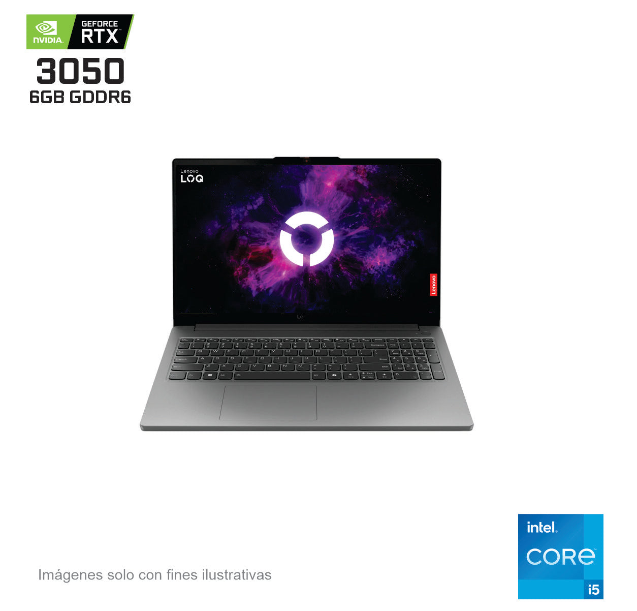 Lenovo LOQ 15IAX9E - Intel Core i5-12450HX, Ram 8GB, 512GB SSD, NVIDIA GeForce RTX 3050 6GB GDDR6, 15.6 Pulgadas, W11 Home