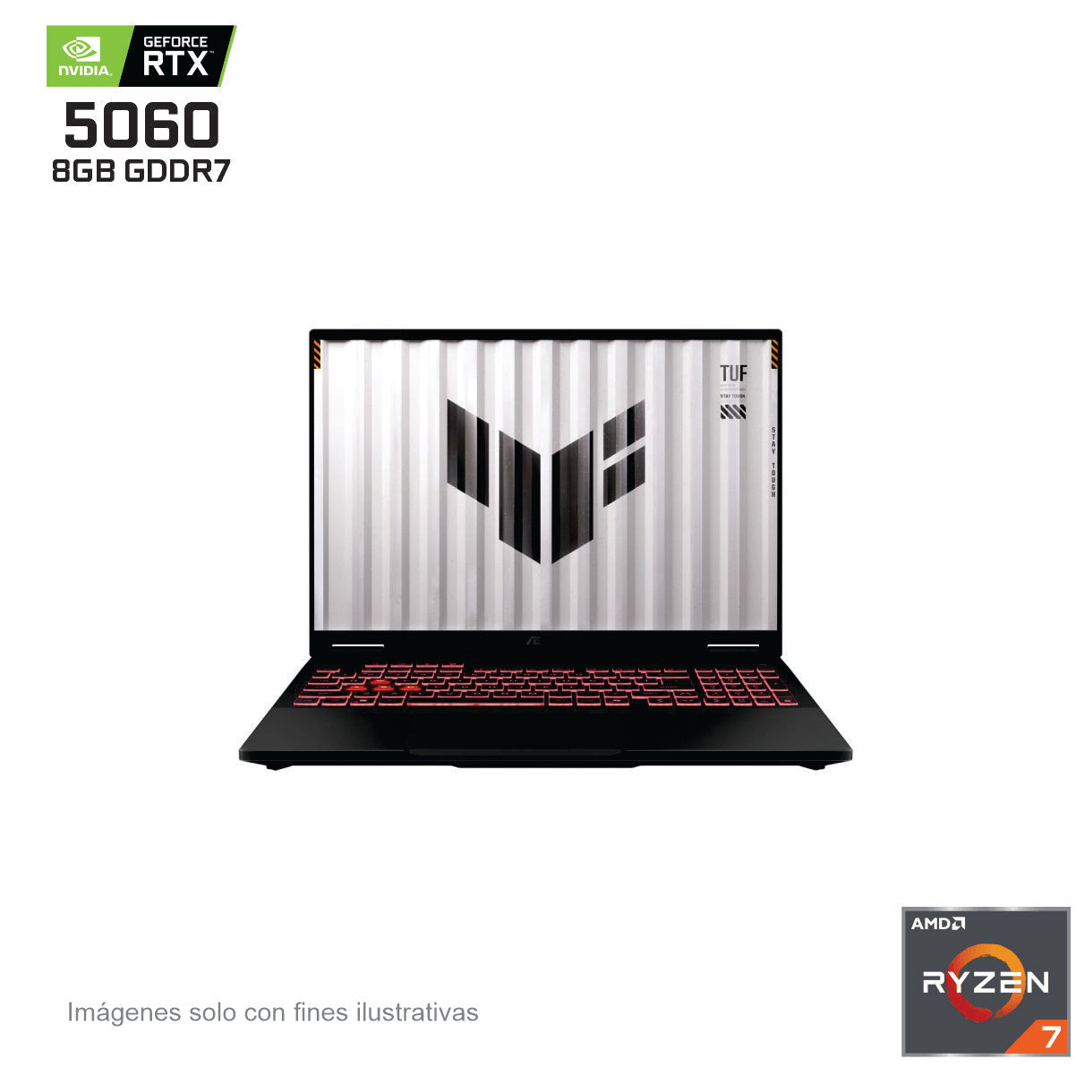Laptop Asus TUF Gaming FA608UM-RV081W 16 pulgadas Ryzen 7 260 16GB 1TB PCIE G4 SSD NV RTX5060 8GB Windows 11 Home - 