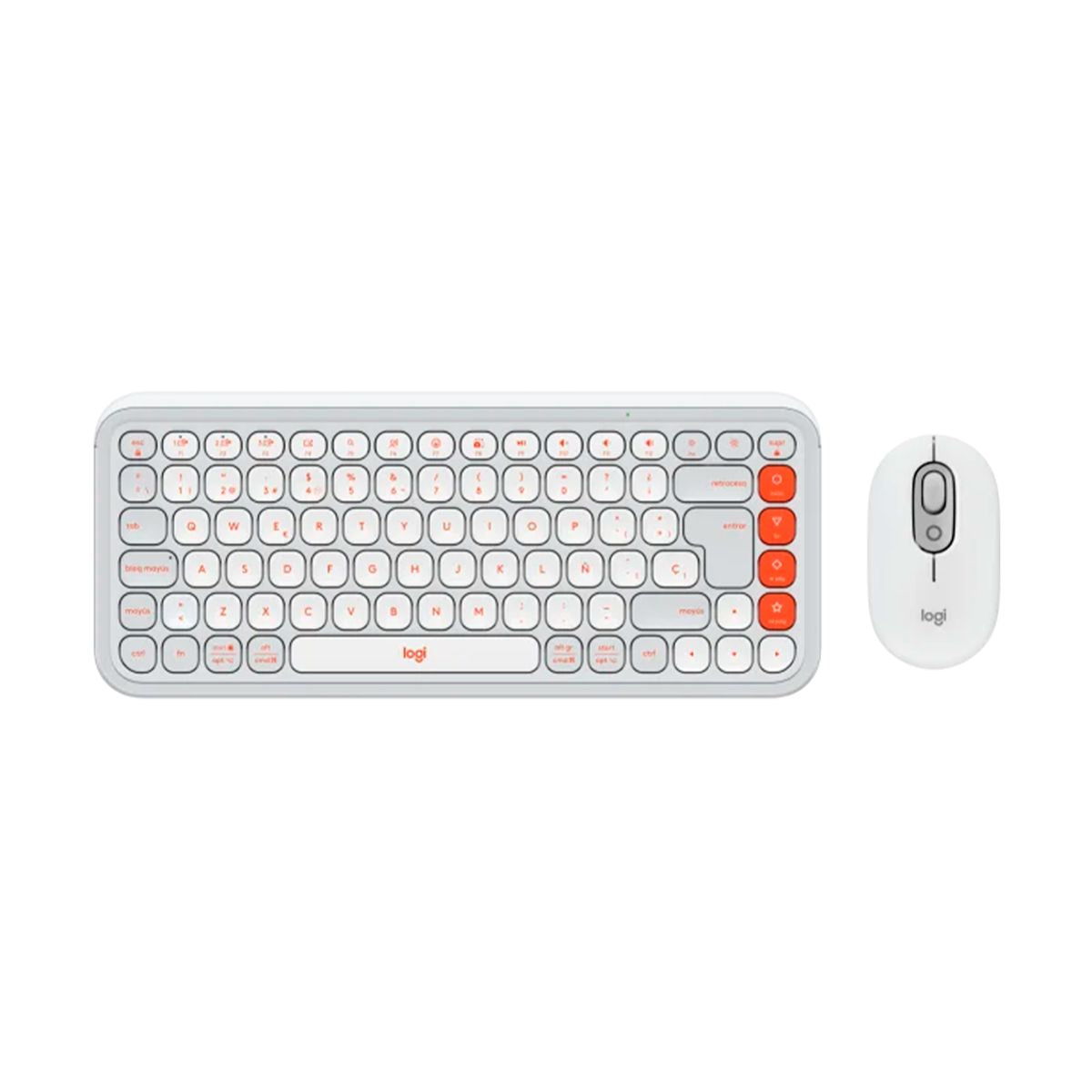Kit Logitech POP 920-013055 Teclado y mouse Bluetooth Color gris y naranja. - 