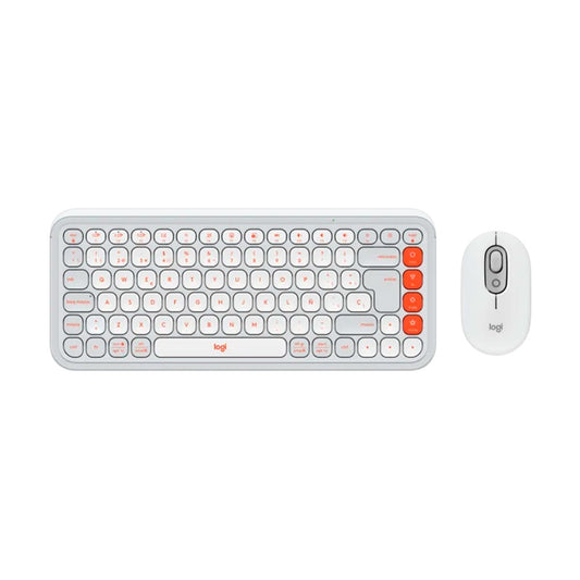 Kit Logitech POP 920-013055 Teclado y mouse Bluetooth Color gris y naranja. - 