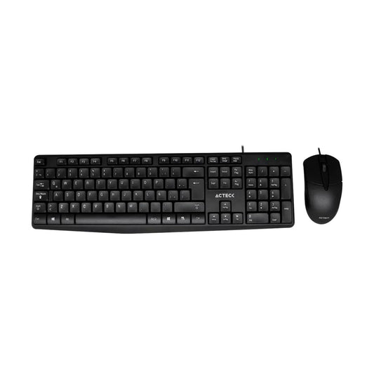 KIT TECLADO Y MOUSE ALAMBRICO ACTECK (AC-928984) MK210,USB,105 TECLAS,CABLE 1.5 MTS,NEGRO