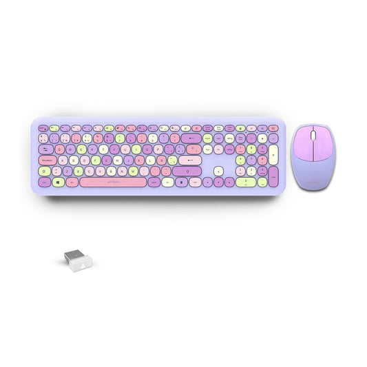 KIT TECLADO Y MOUSE INALAMBRICO ACTECK (AC-935173) CREATOR CHIC MK475,RF USB,1600 DPI,110 TEC,MORADO