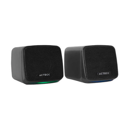 BOCINAS ACTECK (AC-935265) ELANT CUBE AS430,6W RMS,AUX 3.5,ALIMENTACION USB,2.0 CANALES,NEGRO