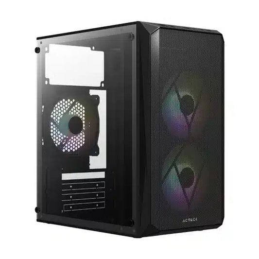 GABINETE ACTECK (AC-935739) DOOM GI630,MICRO ATX,FUENTE 500W,1*USB 3.0,ACRILICO,NEGRO