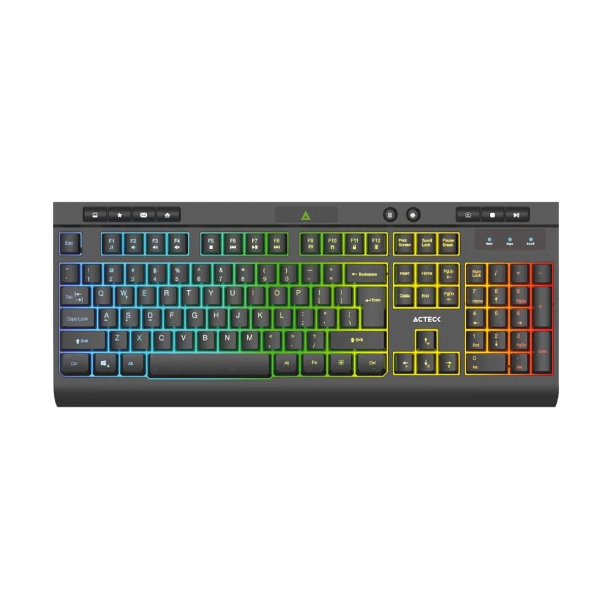 TECLADO ALAMBRICO ACTECK (AC-936743) AUREAN PRO TA477G, MEMBRANA, 105 TECLAS, NEGRO