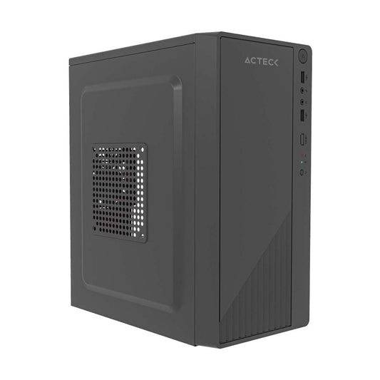 Gabinete Acteck Kioto GC220F, Micro ATX, con Fuente 500W, 2*USB 2.0, Negro
