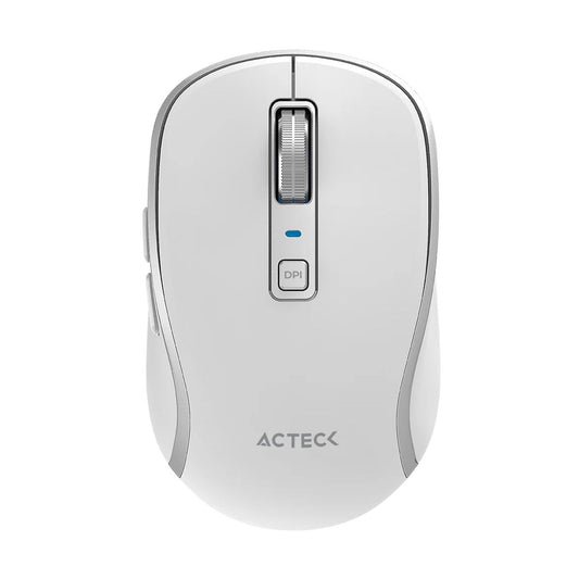 MOUSE INALAMBRICO ACTECK(AC-939607)OPTIMIZE TRIP PRO MI580,2.4GHZ+2 MODOS BLUETOOTH,1600 DPI,6 BOTONES,RECARGABLE,BLANCO
