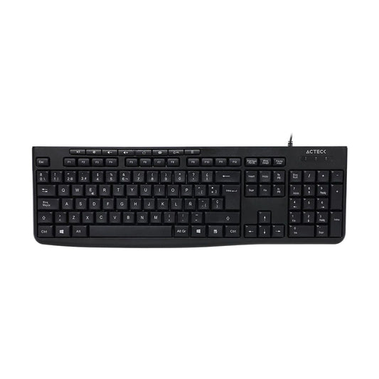 TECLADO ALAMBRICO ACTECK (AC-940146) INSPIRE PRIME TA222, MEMBRANA, MULTIMEDIA, NEGRO