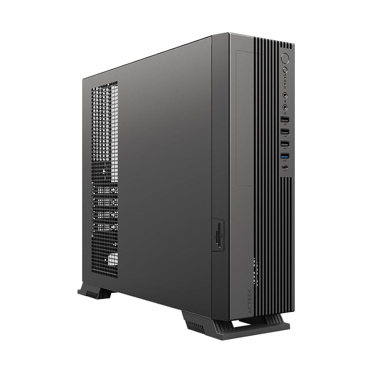 GABINETE ACTECK(AC-943079)ONEX SLIM GS450,SFX 500W,3*USB 2.0,USB 3.0,USB TIPO C 3.0,MIC+AUDIO,LECTOR SD,METALICO,NEGRO