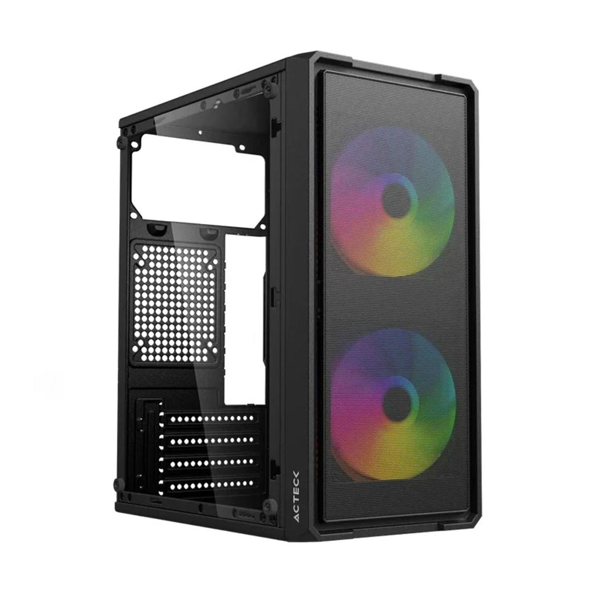 GABINETE ACTECK(AC-943772) DOOM ULTRA MESH GI750M, MICRO ATX, 2 FAN, FRENTE MALLA, ACRILICO, NEGRO