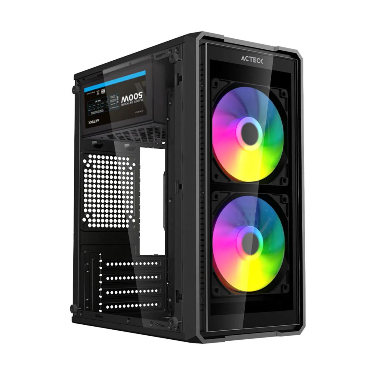 GABINETE ACTECK(AC-943789) DOOM ULTRA MESH GI750C, MICRO ATX, 2 FAN, FRENTE CRISTAL, ACRILICO, NEGRO