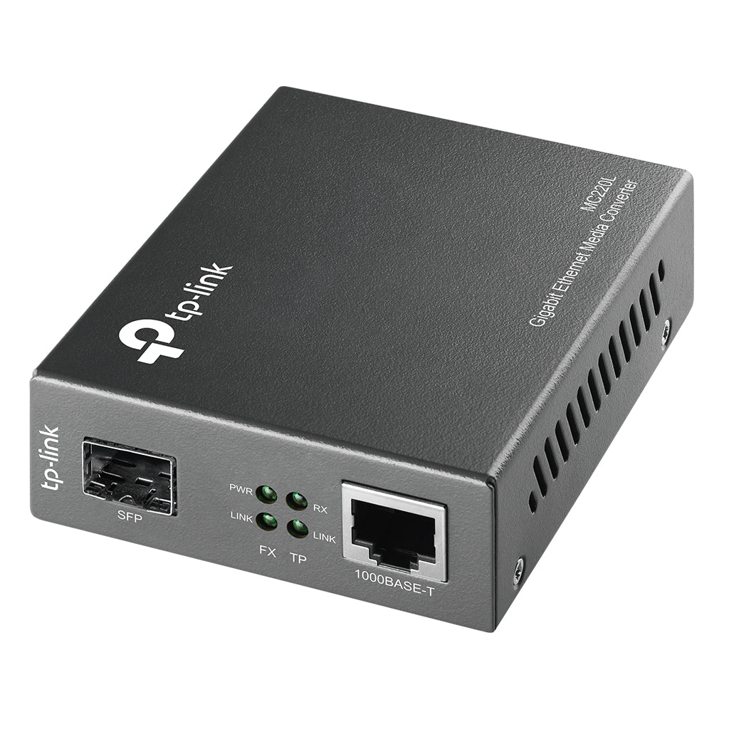 CONVERTIDOR MULTIMEDIA SFP GIGABIT TP-LINK  MC220L CON PUERTO FX COMPATIBLE CON HOT-SWAPPABLE - 