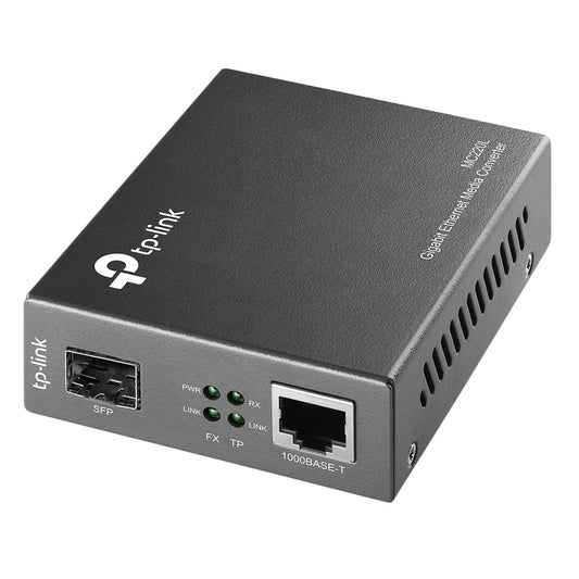CONVERTIDOR MULTIMEDIA SFP GIGABIT TP-LINK  MC220L CON PUERTO FX COMPATIBLE CON HOT-SWAPPABLE - 