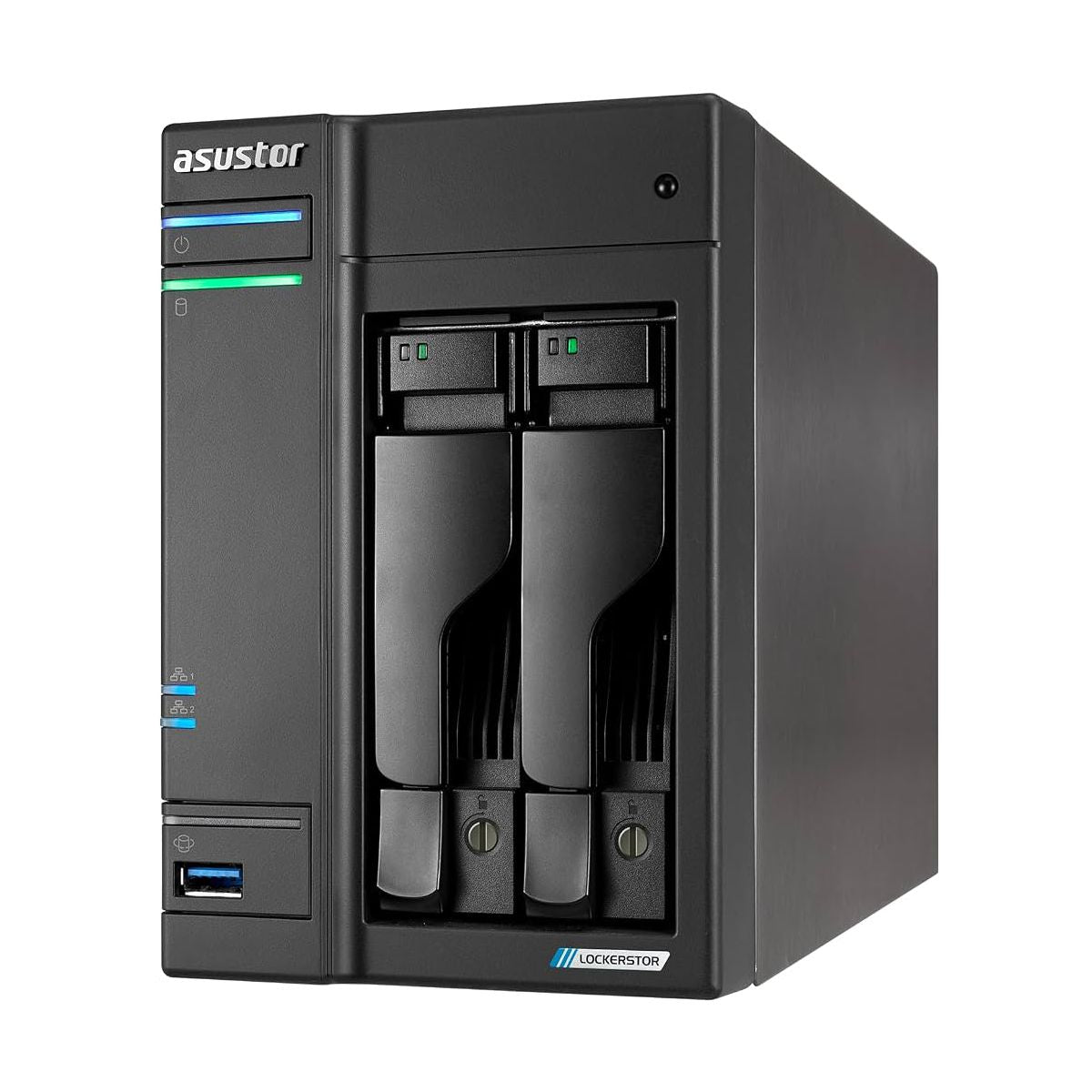 NAS ASUSTOR (AS6702T V2) LOCKERSTOR 2 GEN2, CELERON N5105, 4GB, 4 RANURAS M.2, 2 BAHIAS 3.5"/2.5"