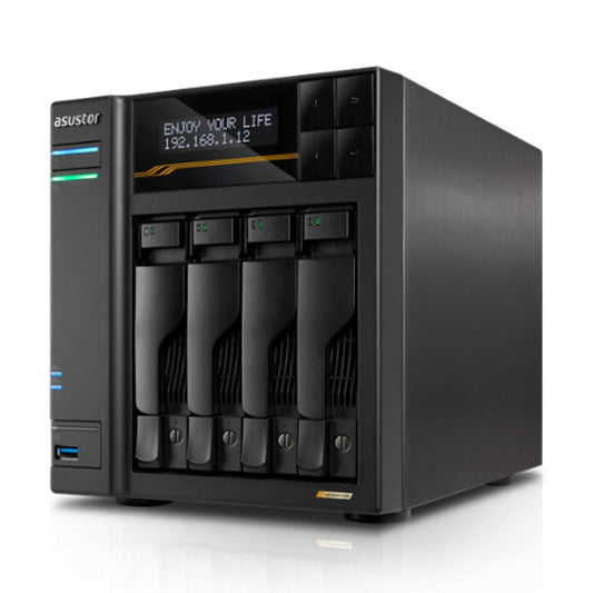 NAS ASUSTOR (AS6804T) LOCKERSTOR 4 GEN2 AMD RYZEN V3C14,16GB DDR5, 4X SATA3, 4X M.2 NVME SLOTS