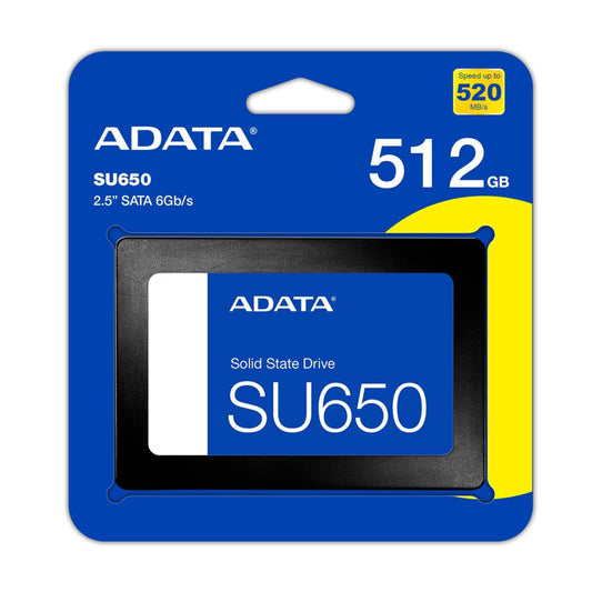Unidad de Estado Solido ADATA SU650 SATAIII - 512GB 2.5 pulgadas. ASU650SS-512GT-R