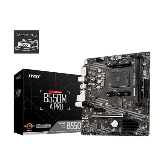 MOTHERBOARD MSI (B550M-A PRO) SOCKET AM4,2*DDR4 4400,HDMI, DVI-D, PCI-E 4.0,M-ATX