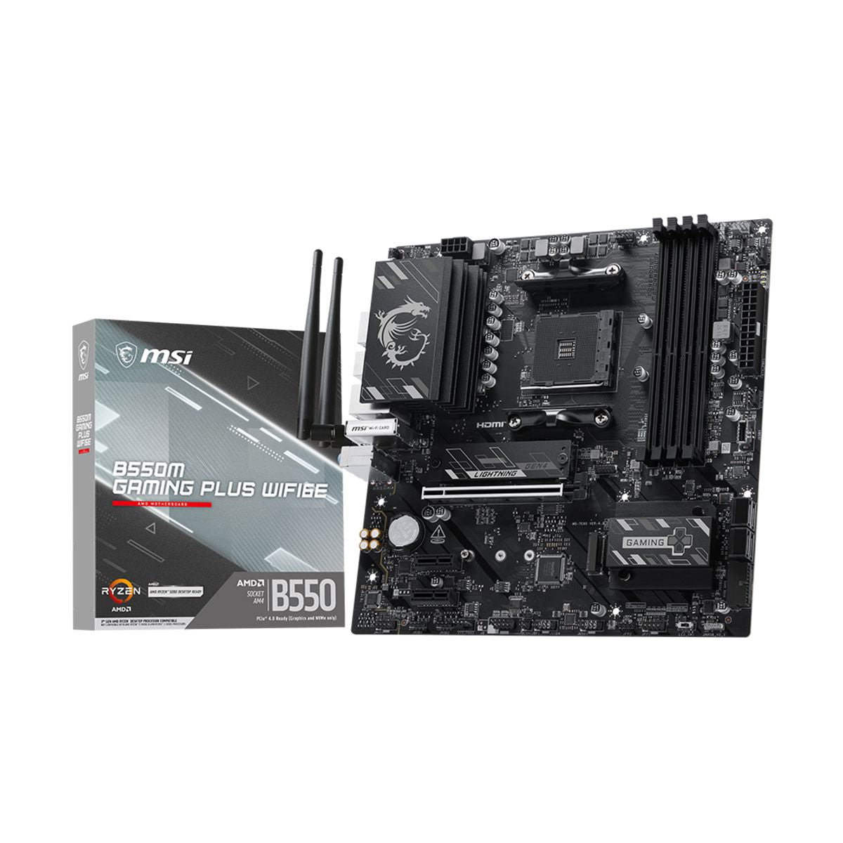 MOTHERBOARD MSI (B550M GAMING PLUS WIFI6E) SOCKET AM4, 4*DDR4 4400, 1*HDMI, 1*DP, 2*M.2, MICRO ATX