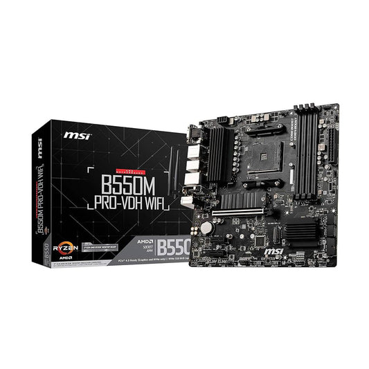 MOTHERBOARD MSI (B550M PRO-VDH WIFI) SOCKETAM4,4*DDR4 4400,HDMI,DP, VGA, PCI-E 4.0, MICRO ATX