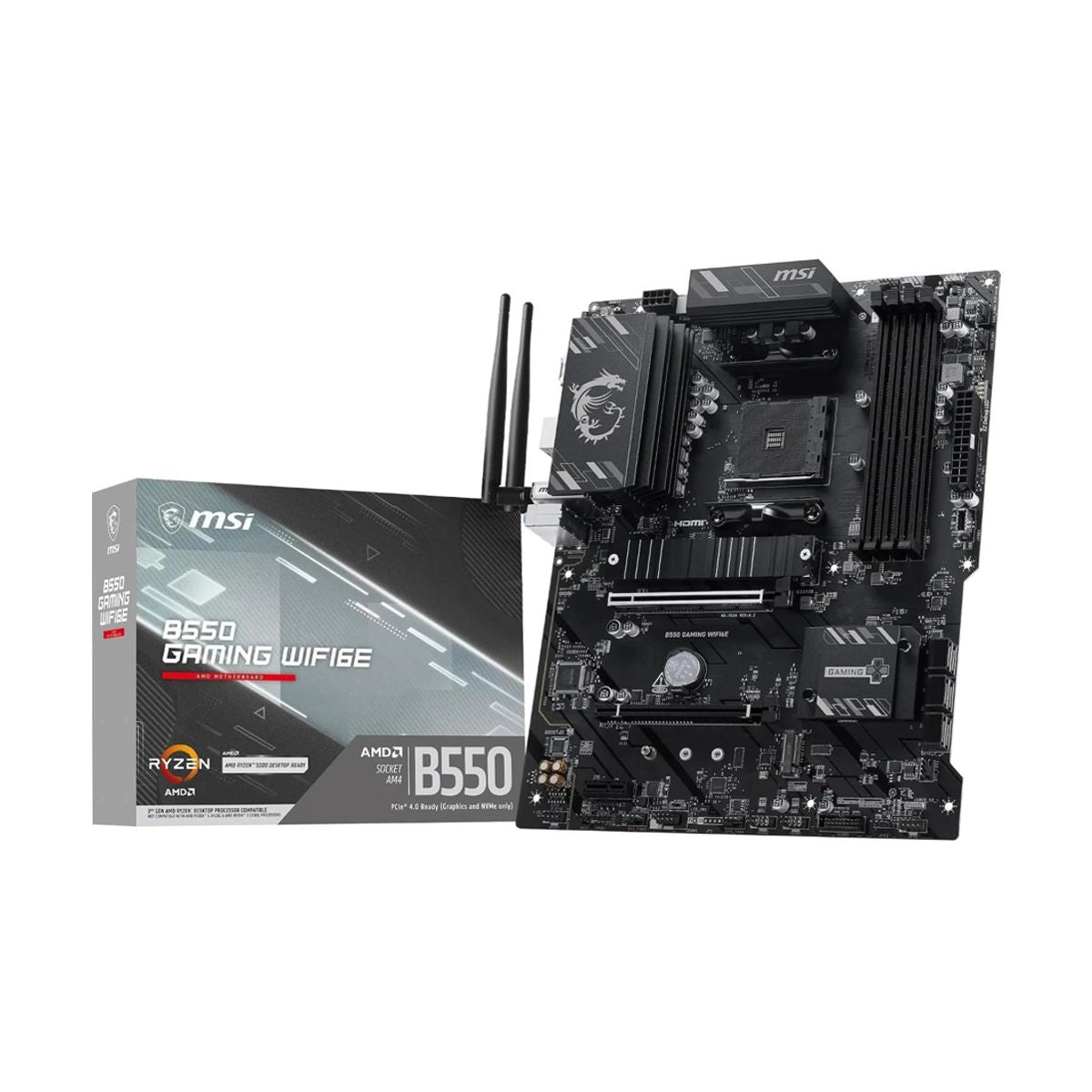 MOTHERBOARD MSI (B550 GAMING WIFI6E) SOCKET AM4, 4*DDR4 4800, 1*HDMI, 1*DP, 2*M.2, MICRO ATX