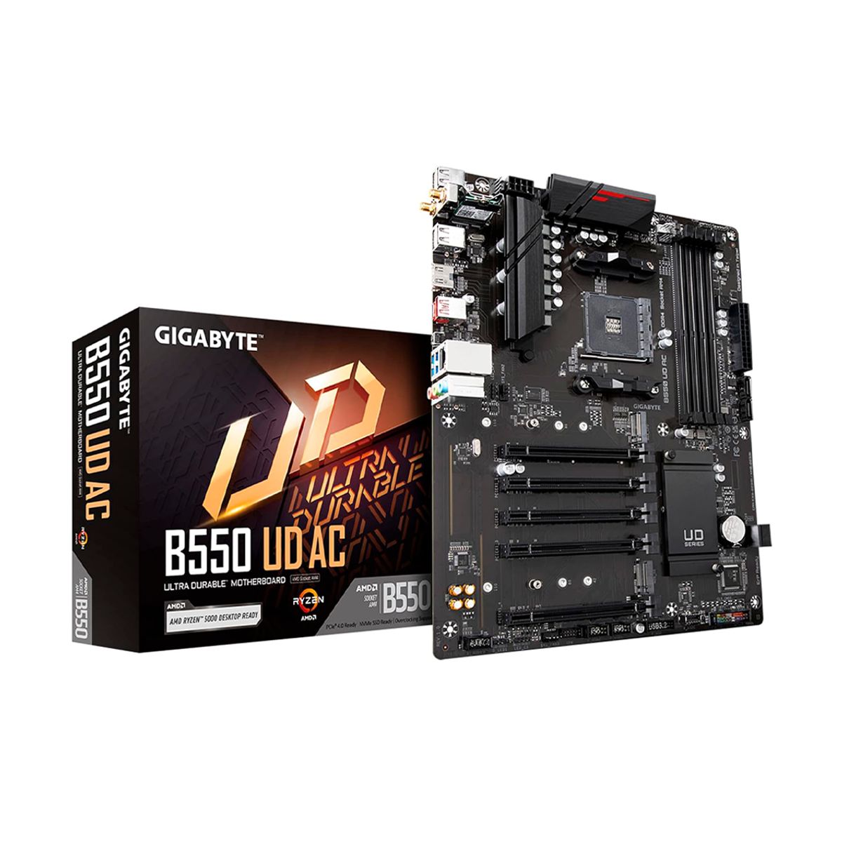 MOTHERBOARD GIGABYTE (B550 UD AC) SOCKET AM4,4*DDR4 3200MHZ,HDMI,WIFI,BT 5.0,ATX,RGB FUSION