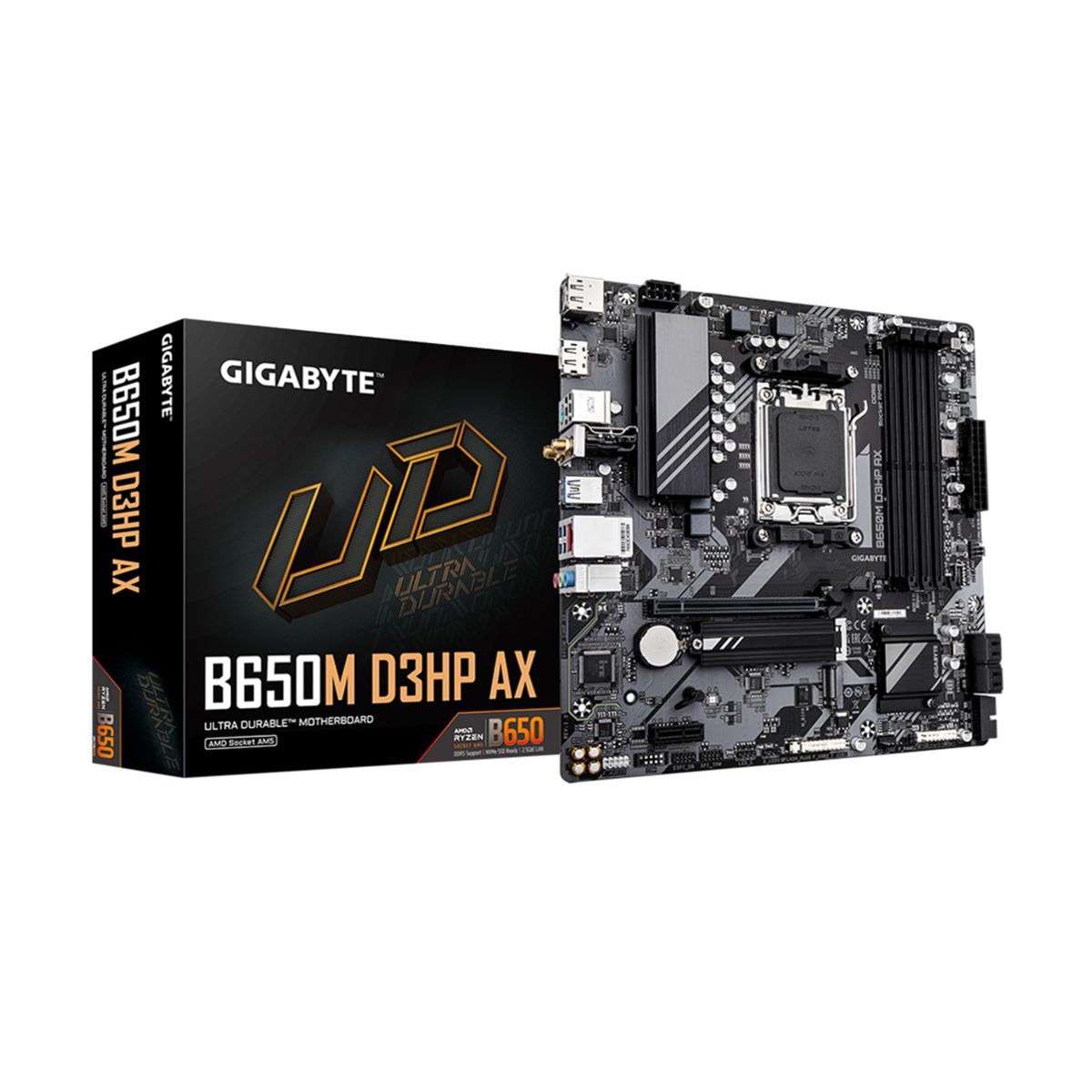 MOTHERBOARD GIGABYTE (B650M D3HP AX) SOCKET AM5,4*DDR5 5200MHZ,HDMI,2*DP,WIFI,BT,MICRO ATX