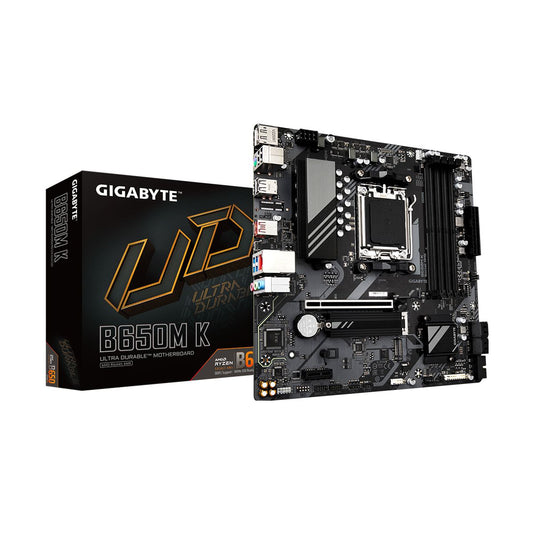TARJETA MADRE GIGABYTE MICRO ATX - B650M K, DDR5. 256 GB, AM5, PARA AMD