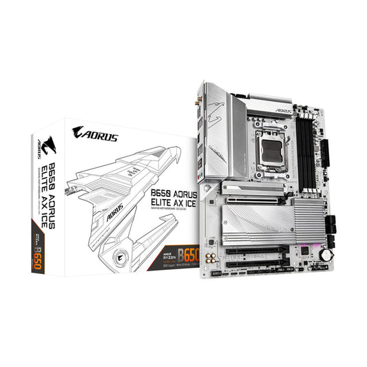 MOTHERBOARD GIGABYTE (B650 A ELITE AX ICE) SOCKET AM5, 4*DDR5 8000MHZ, HDMI, DP, ATX